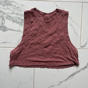 Lululemon all yours muscle tank top cropped mauve color size 6